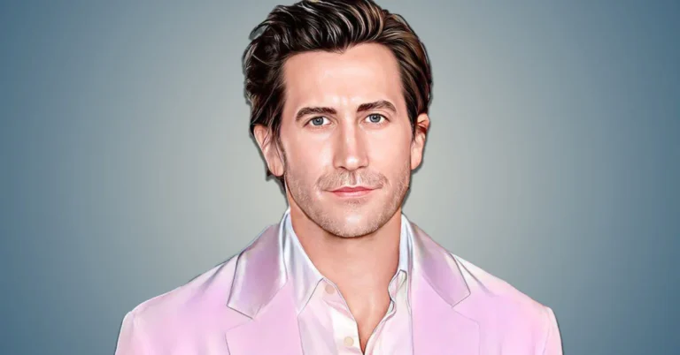 Jake Gyllenhaal in a pink jacket