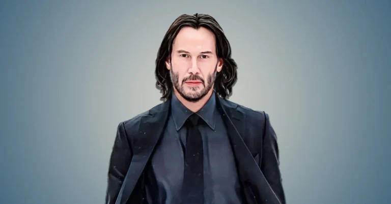 Keanu Reeves in a black suit